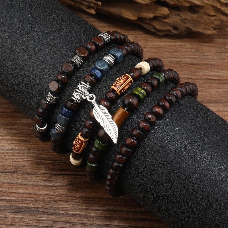 JAVMOO Gothic Bracelet Adjustable Punk Braided Leather Multilayer Grunge Set Bracelets Emo Metal Cuff Wrap Bangles Meaningful Gift - Image 4